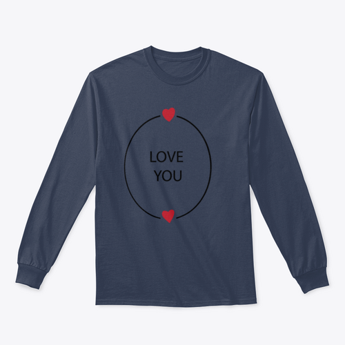 Hand Drawn Love You Design for Sweatshirt