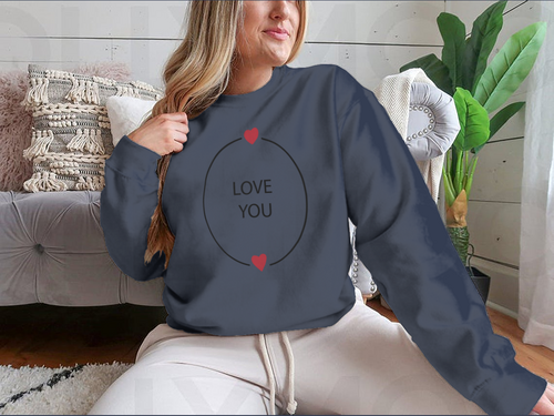 Hand Drawn Love You Design for Sweatshirt