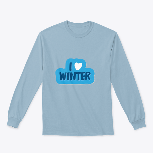 I Love Winter Christmas And New Year with a heart Motivational Design