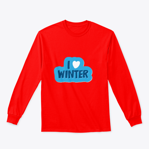 I Love Winter Christmas And New Year with a heart Motivational Design