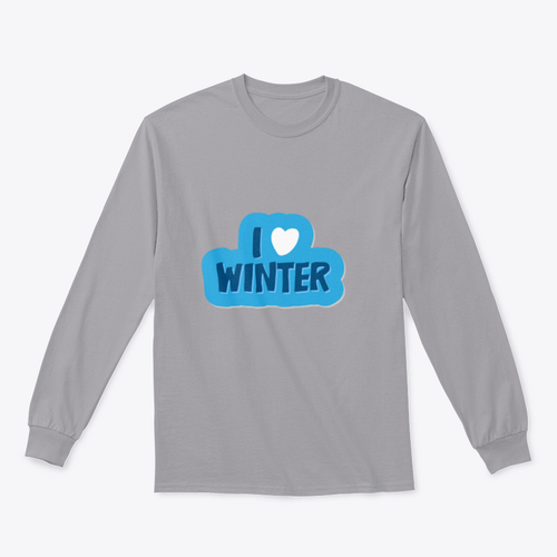 I Love Winter Christmas And New Year with a heart Motivational Design