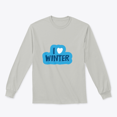 I Love Winter Christmas And New Year with a heart Motivational Design